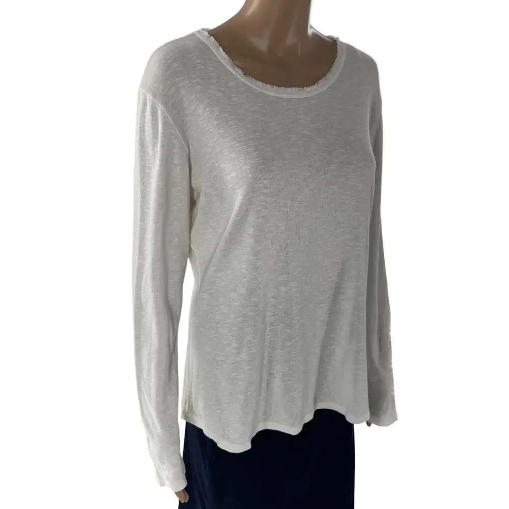 Nina Kendosa Paris White Long Sleeve Cotton Top